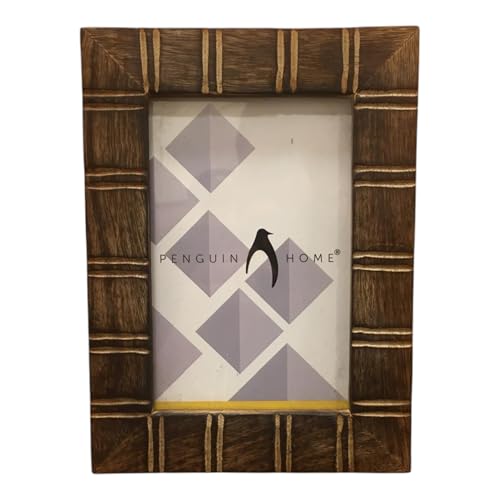 Penguin Home Mangoholz-Bilderrahmen, 10 x 15 cm, natürliches Finish, Vorderbordüre, handgefertigter Holz-Bilderrahmen für Wand oder Tischplatte, ideal für Heimdekoration, Geschenke von Penguin Home