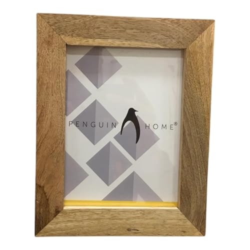 Penguin Home Mangoholz-Bilderrahmen, 12 x 17 cm, natürliches Finish, Vorderbordüre, handgefertigter Holz-Bilderrahmen für Wand oder Tisch, ideal für Heimdekoration, Geschenke von Penguin Home