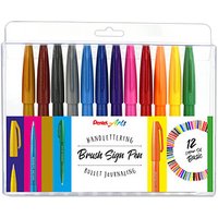 Pentel SES15-12 Brush-Pen-Set farbsortiert, 12 St. von Pentel