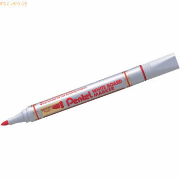 12 x Pentel Whiteboardmarker, 2mm Rundspitze rot von Pentel