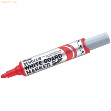 12 x Pentel Whiteboardmarker Maxiflo 2,5mm Rundspitze rot von Pentel