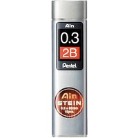 Pentel Ain Stein C273 Feinminen-Bleistiftminen schwarz 2B 0,3 mm, 15 St. von Pentel
