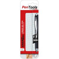 Pentel ENERGEL BLP77 Gelschreiber schwarz/silber 0,35 mm, Schreibfarbe: schwarz, 2 St. von Pentel