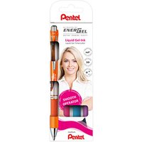 Pentel EnerGel BL77 Gelschreiber-Set orange, pink, hellblau, lila 0,35 mm, Schreibfarbe: farbsortiert, 4 St. von Pentel