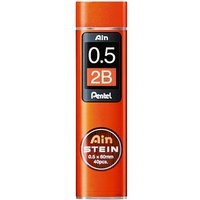 Pentel Ain Stein C275 Feinminen-Bleistiftminen schwarz 2B 0,5 mm, 40 St. von Pentel