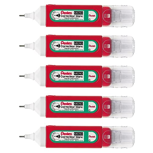 PENTEL Pentex ZLC31-W Korrekturstifte, feine Spitze, 12 ml, 5 Stück von Pentel