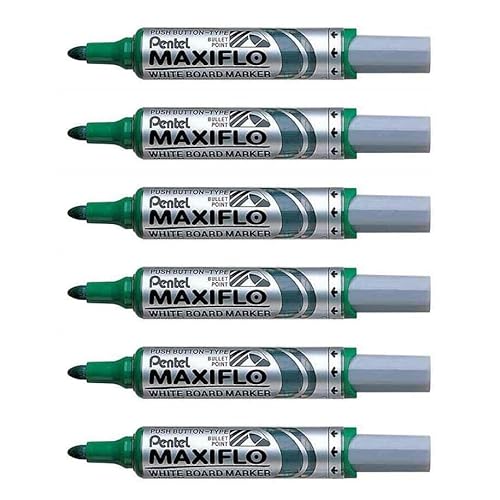 PENTEL Whiteboard-Marker MAXIFLO MWL5M, Grün, 6 Stück von Pentel