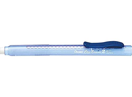 Pentel 10ÂStück Stifte Tür Radierer ClicEraser2Âwiederaufladbar Körper Transparent Blau von Pentel