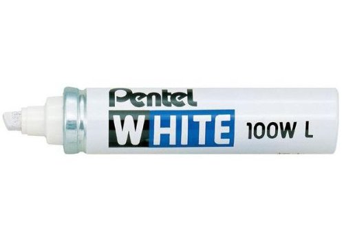 Pentel 3 Stück Permanent-Marker, X100WL, Keilspitze, 3-6 mm, Weiß von Pentel