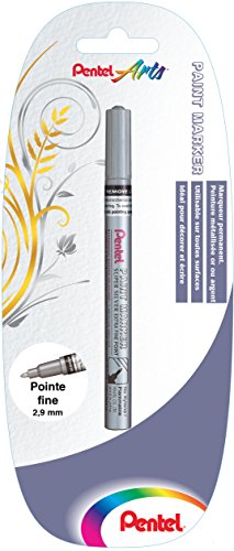 Pentel 912003 Permanentmarker feine Spitze 2 Stück silber von Pentel