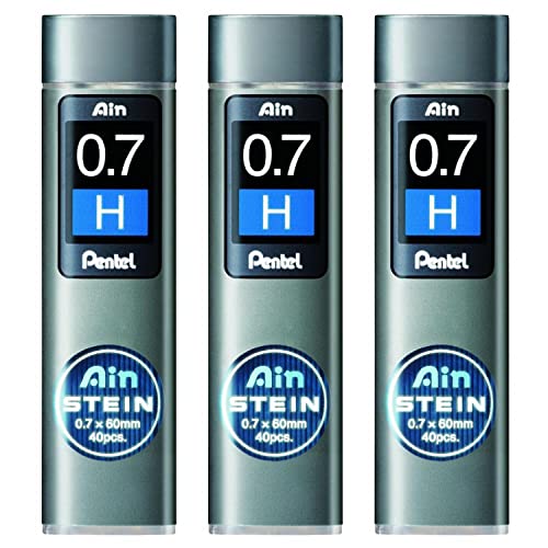 Pentel Ain C277-H Druckbleistiftmine, 0,7 mm, Höhe: 40 Minen, 3 Stück von Pentel