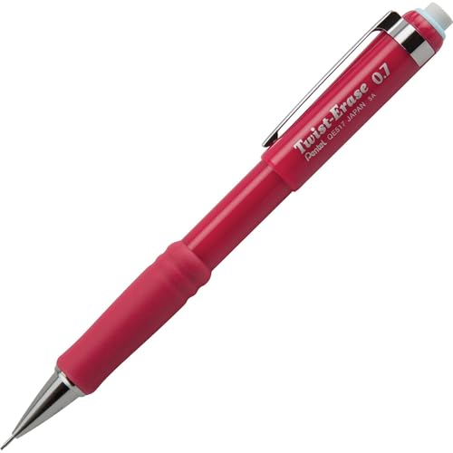 Pentel Automatischer Bleistift mit Drehradierer 0,7 mm rot (QE517B) von Pentel