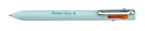 Pentel BXC470-LC 4-Farben-Kugelschreiber iZee, Farbauswahl (orange/hellblau/pink/violett) über seitliche Drücker in Schreibfarbe, 0,5 mm Strichstärke, nachfüllbar, 1 Stück von Pentel