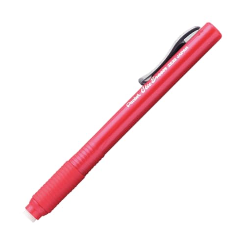 Pentel Clic PENZE22B Radiergummi, einziehbar, nachfüllbar, rotes Gehäuse von Pentel