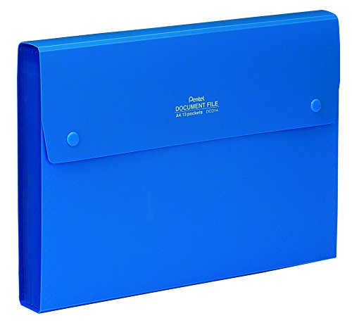 Pentel DCD14C Recycology Dokumentenmappe Organiser aus 50% recyceltem PP, A4, 13 Taschen, blau von Pentel