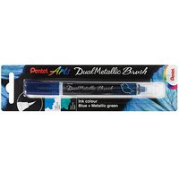 Pentel Dual Metallic Brush XGFH-DCX Brush-Pen blau, 1 St. von Pentel