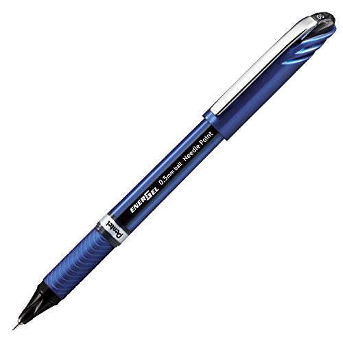 Pentel Energel Euro-Kugelschreiber, 0,5 mm Nadelspitze, schwarze Tinte (BLN25-A) von Pentel