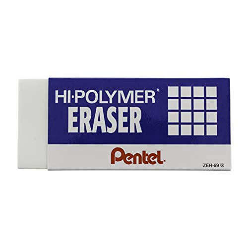 Pentel Hi-Polymer Block Radiergummi, Super XL, Weiß, 8 Stück (ZEH-99) von Pentel