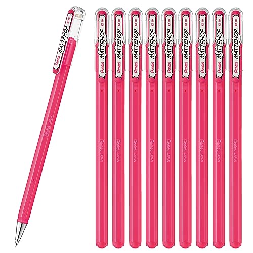 Pentel K110-VP Kugelschreiber, matt, Hop, Pink, 10 Stück von Pentel