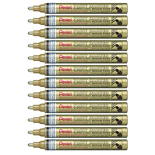 Pentel MMP10-X Paint Marker, Lackmarker - gold, 2,5 mm Strich, VE=12 Stück von Pentel