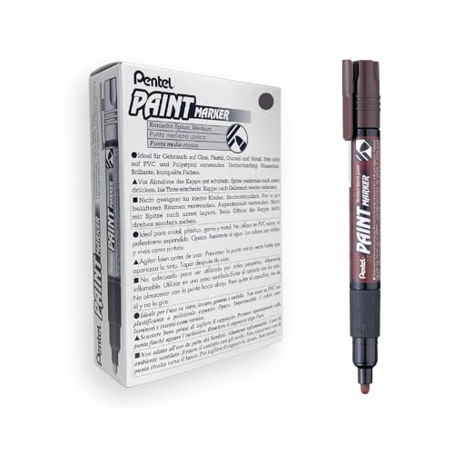 Pentel MMP20-EO Permanent-Marker 2,0 mm Rundspitze Lackmarker, 12 Stück, braun von Pentel