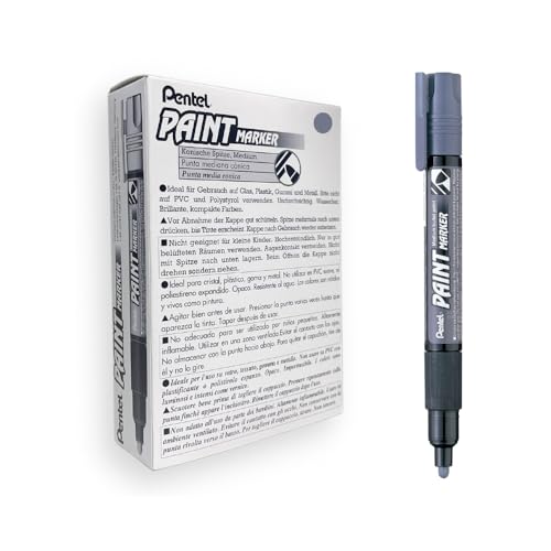 Pentel MMP20-NO Permanent-Marker 2,0 mm Rundspitze Lackmarker, 12 Stück, grau von Pentel