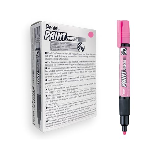 Pentel MMP20-PO Permanent-Marker 2,0 mm Rundspitze Lackmarker, 12 Stück, rosa von Pentel