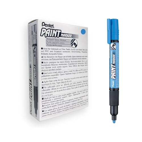 Pentel MMP20-SO Permanent-Marker 2,0 mm Rundspitze Lackmarker, 12 Stück, hellblau von Pentel