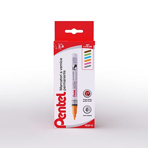 Pentel MSP10 Paint Marker Permanent-Lackstift feine Spitze verschiedene Farben funny 6 Stück von Pentel