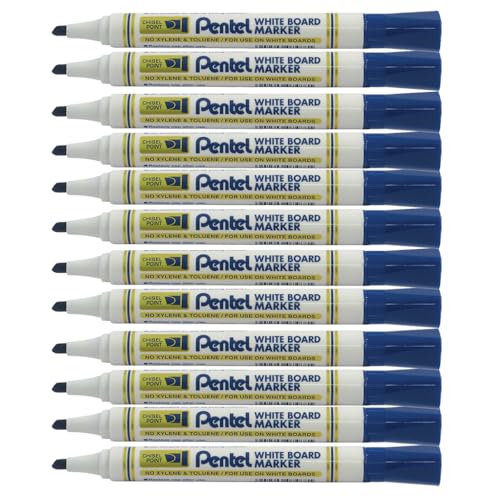 Pentel MW86-CE Marker mit Keilspitze, 4,5 mm, Blau, 12 Stück von Pentel