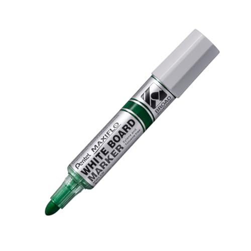 Pentel MWL5M-DO Whiteboard Marker Maxiflo mit Pumpsystem Rundspitze, 2.5 mm, 1 Stück, grün von Pentel