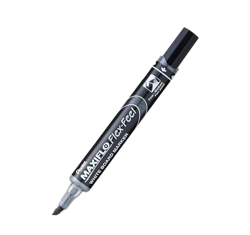 Pentel MWL5SBF-AX Maxiflo Flex-Feel Whiteboard-Marker, 12 Stück, Schwarz von Pentel