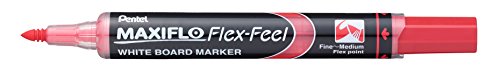 Pentel MWL5SBF-BX Maxiflo Flex-Feel Whiteboard-Marker, 12 Stück Rot von Pentel