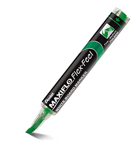 Pentel MWL5SBF-DX Maxiflo Flex-Feel Whiteboard-Marker, 12 Stück Grün von Pentel