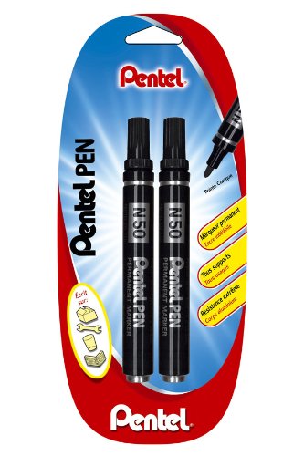 Pentel Marker Permanent konische Spitze Blister de 2 schwarz von Pentel