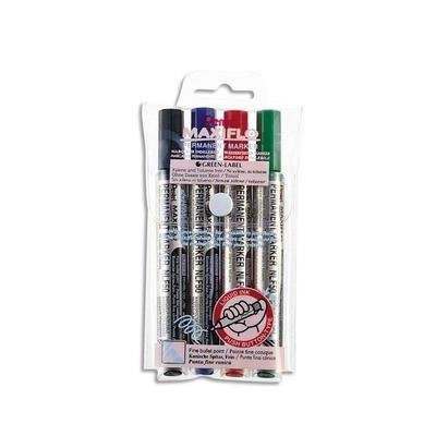 Pentel Maxiflo Marker mit Rundspitze, 4 Farben, 4 Stück von Pentel