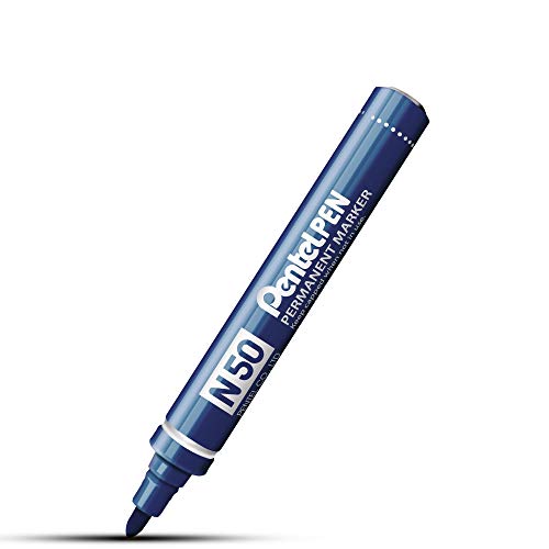 Pentel N50 Permanentmarker Rundspitze 1,5-2 mm Strichbreite 12 Stück blau von Pentel