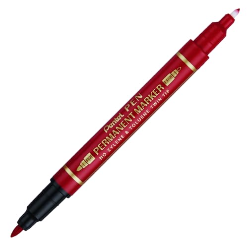 Pentel N75W Rundspitze Rot Permanent-Marker 12 Stück von Pentel