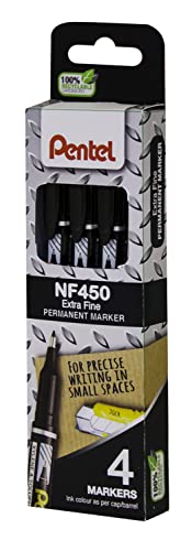 Pentel Permanentmarker, extrafein, Schwarz, 4 Stück von Pentel