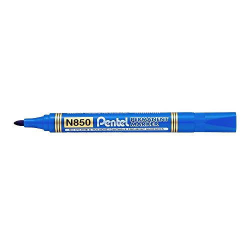 Pentel Permanentmarker N850, konische Spitze, Blau, 12 Stück von Pentel