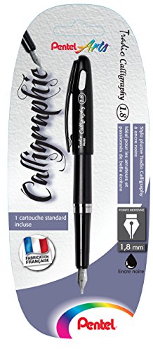 Pentel Tradio Calligraphy Füllfederhalter Kalligraphie-Mittlere Spitze 1,8 mm schwarz von Pentel