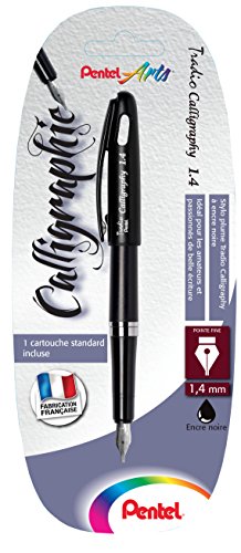 Pentel Tradio Calligraphy Füllfederhalter Kalligraphie-feine Spitze 1,4 mm schwarz von Pentel