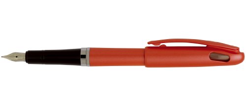 Pentel Tradio Füllfederhalter, nachfüllbar, blaue Tinte, roter Schaft, 12 Stück von Pentel