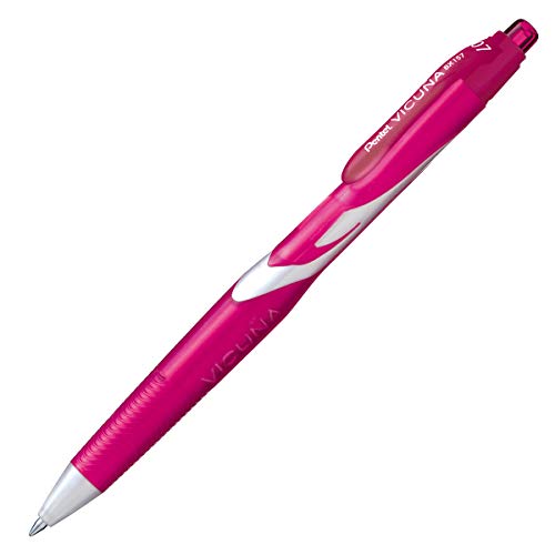 Pentel Vicuna Kugelschreiber, einziehbar, 0,7 mm, Rosa, 12 Stück von Pentel