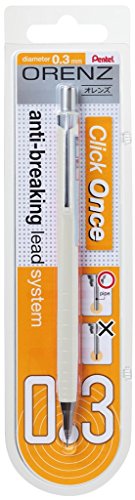 Pentel ORENZ PP503 Druckbleistift mit Anti-Minenbruch-Technologie, 0.3 mm, Härtegrad B, weiß (1 Stück) von Pentel