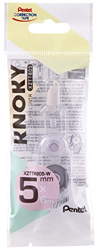 Pentel XZTTR805-WY Knoky Refill, Nachfülleinheit für Korrekturband, Länge 6m, Breite 5mm, 1VE=12 Stück von Pentel