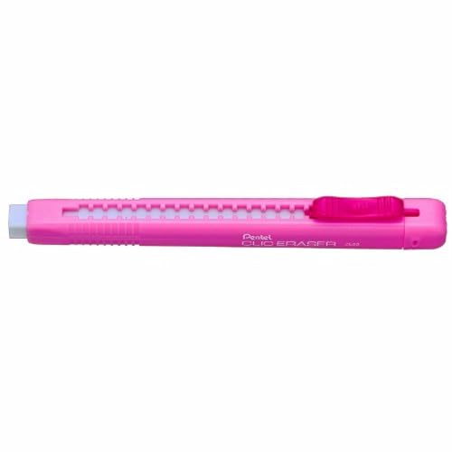 Pentel Radiergummi, 12 Stück, Rechteckig, Gummi, Rosaweiß, Radiergummistift von Pentel