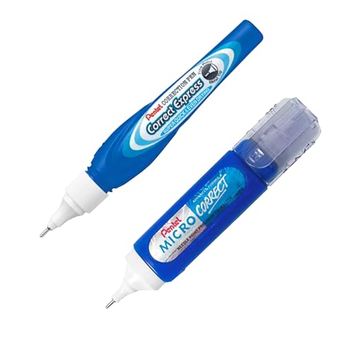 Pentel ZL31 Micro Correct Korrekturstift + ZLE52 Correct Express Pen - feine Spitze - 2 Stück von Pentel