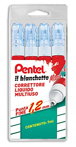 Pentel ZL63 Mikro-Korrekturstift, Weißstift, 4 Stück von Pentel