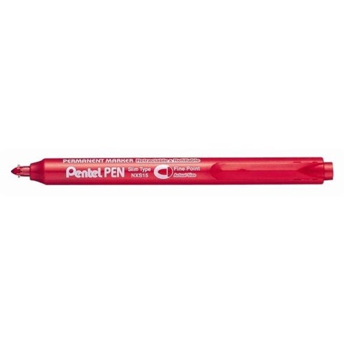 Pentel nxs15-b-r NXS15 Permanentmarker einziehbar rot 12 Stück von Pentel